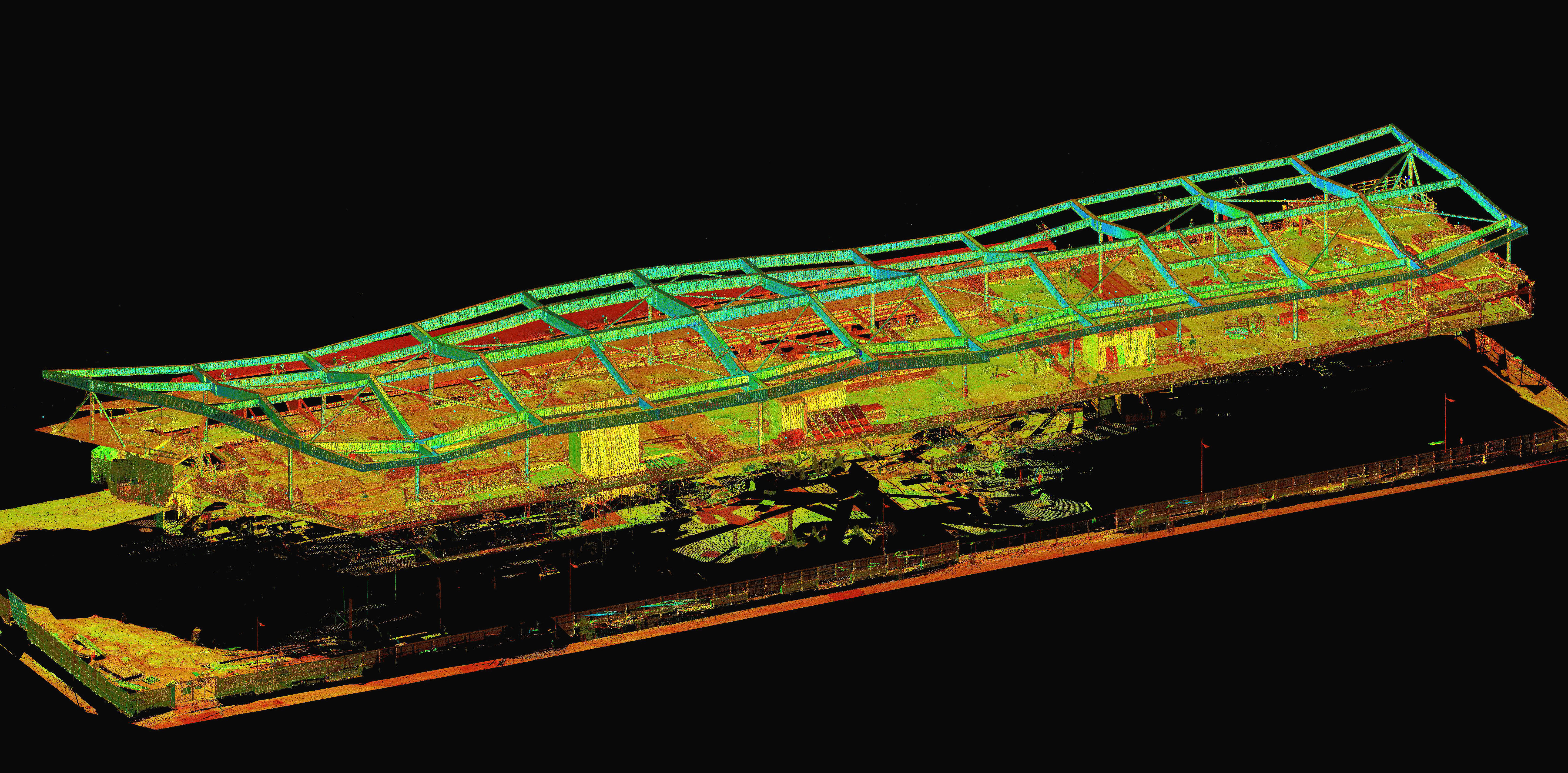Laser scanning of the roof constructions of the Helsinki Central Library